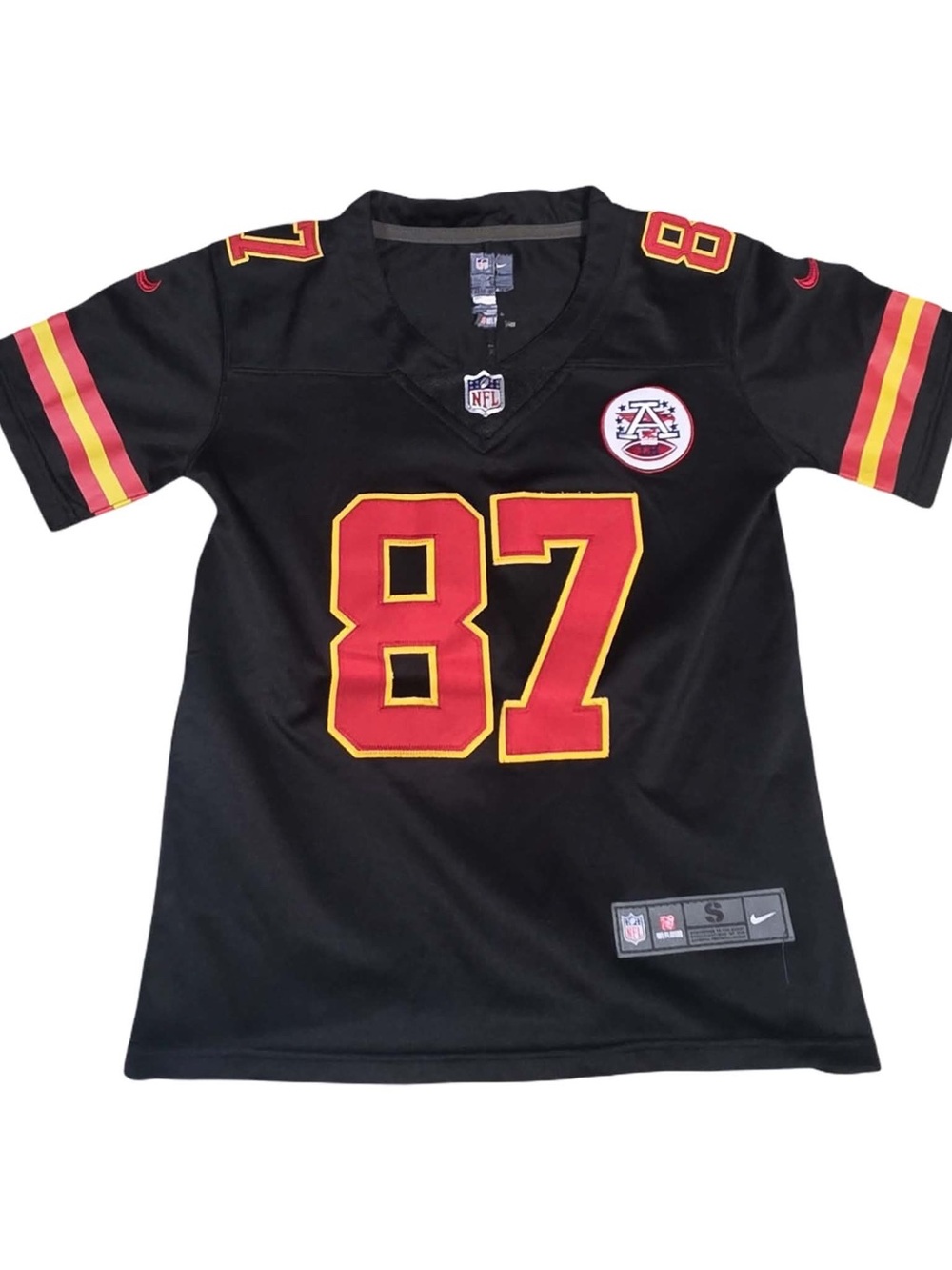Nike Kids' Black & Red #87 Kelce Football Jersey